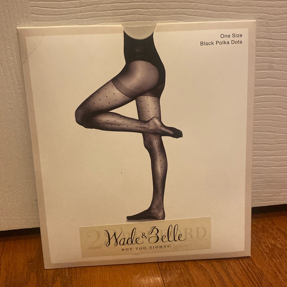 Sheer black polka dot tights